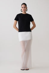 Ximena Organza Maxi Skirt - White