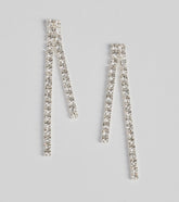Elegant Glamour Rhinestone Bar Drop Earrings