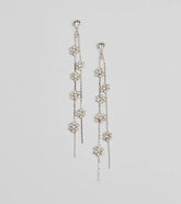 Floral Enchantment Rhinestone Linear Earrings