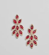 Reign With Glamour Gemstone Leaf Drop Earrings