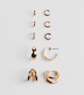 Glitzy Essentials Five-Pack Hoop Earrings