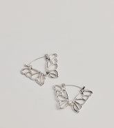 Glam Aura Butterfly Outline Huggie Earrings