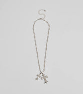 Graceful Radiance Rhinestone Cross Pendant Necklace