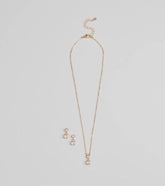 Timeless Glam Cubic Zirconia Necklace And Earrings Set