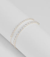 Sleek Sophistication Rhinestone Tennis Bracelet Two-Pack