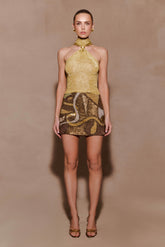 Nikki Lurex Top With Hardware - Gold