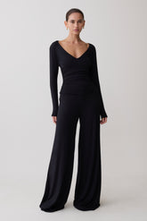 Sari Long Sleeve Modal Top - Black