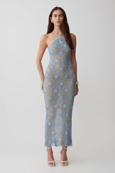 Sam Halter Hand Crochet Maxi Dress - Periwinkle