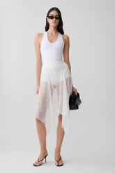 Haime Lace Hankie Midi Skirt - Ivory