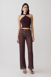 Glinda Crochet Pants - Chocolate